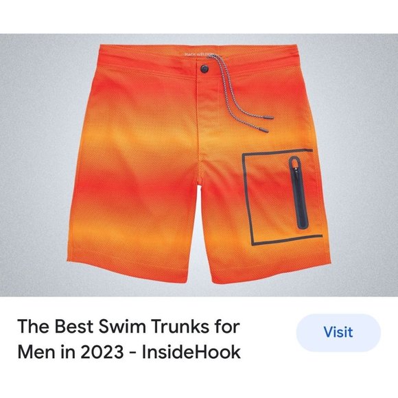 Mack Weldon Orange Swim Board Shorts - Picture 9 of 9
